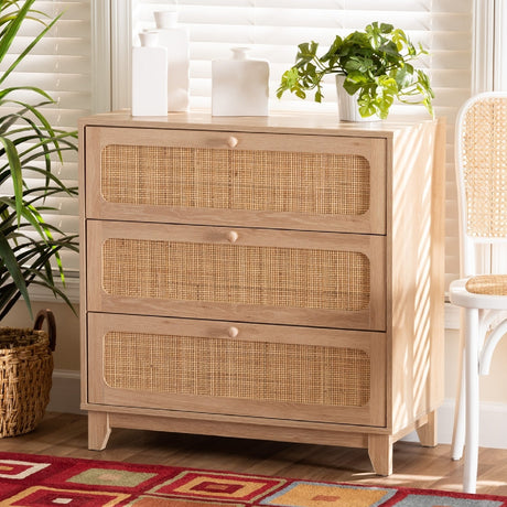 Modern European furniture - Oak Japandi 3 Drawer Cabinet - www.oroa.com