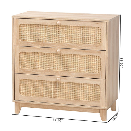 Modern European furniture - Oak Japandi 3 Drawer Cabinet - www.oroa.com