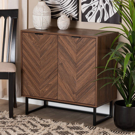 Modern European furniture - Brown Wooden 2 Door Cabinet - www.oroa.com