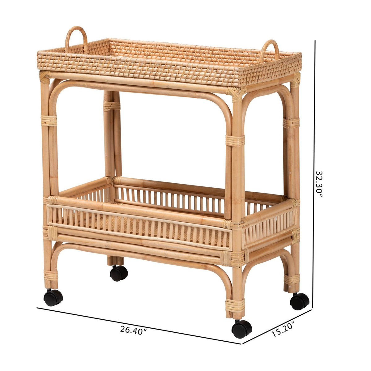 Modern European furniture - Woven Rattan Wine Cart - www.oroa.com