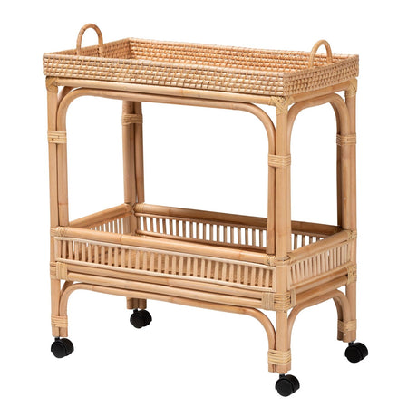 Modern European furniture - Woven Rattan Wine Cart - www.oroa.com