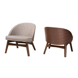 Modern European furniture - Walnut Framed Curved Accent Chairs 2 - www.oroa.com