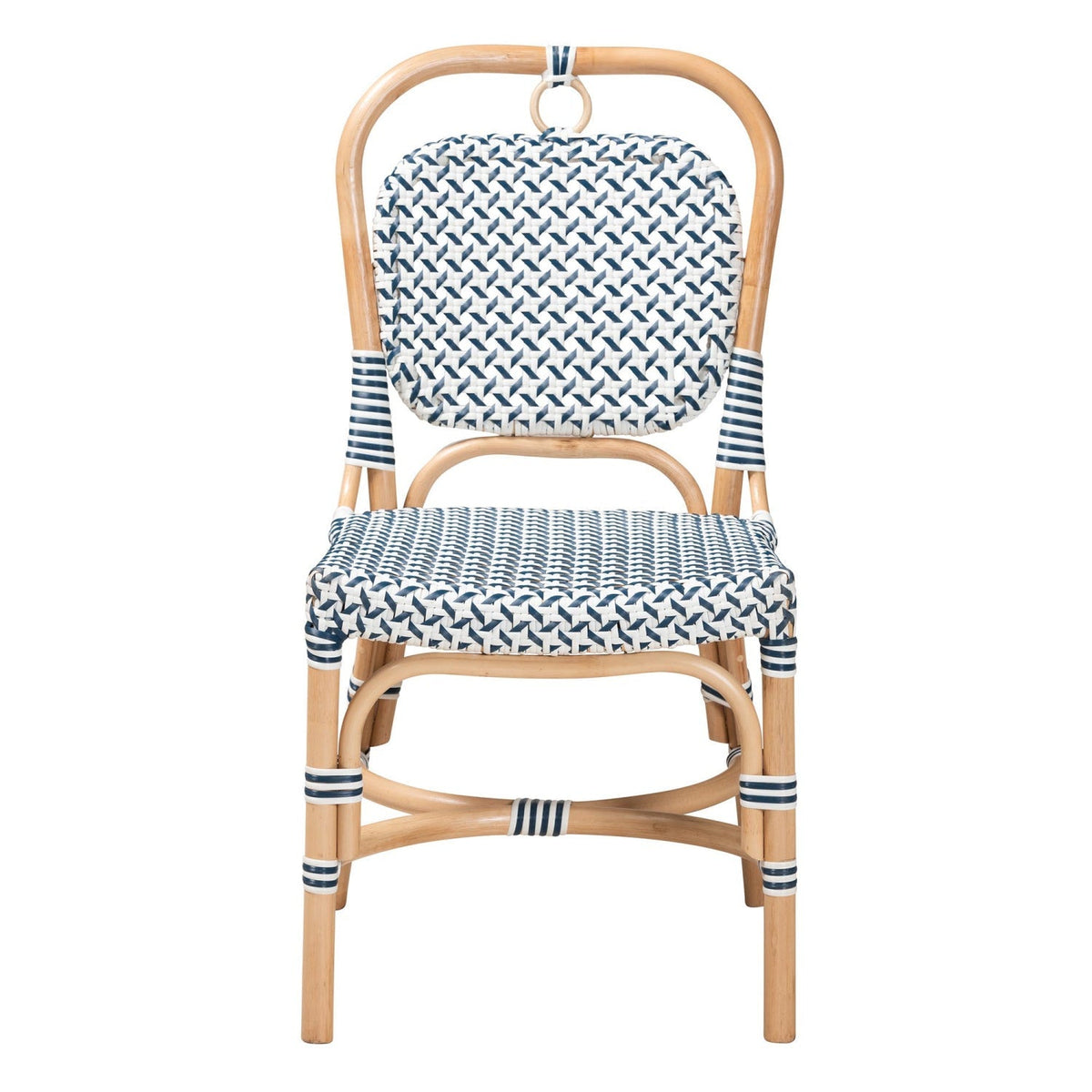 Contract furniture - Blue White Weaving Bistro Chair - www.oroatrade.com