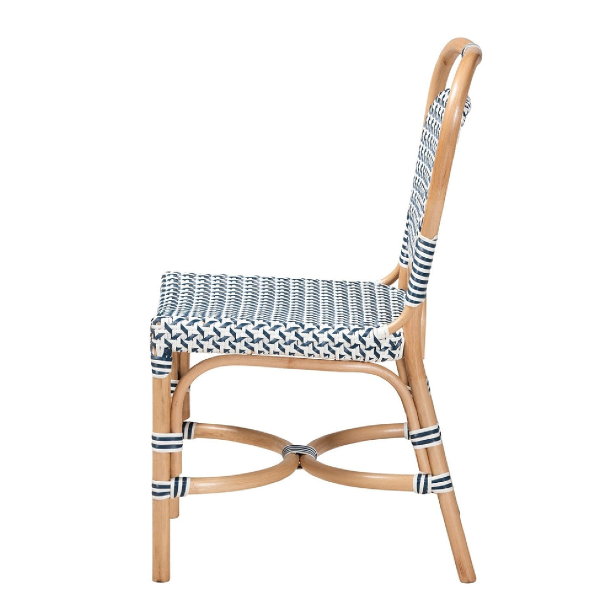 Contract furniture - Blue White Weaving Bistro Chair - www.oroatrade.com