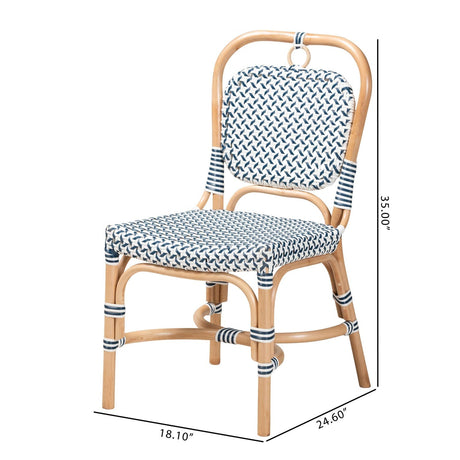 Contract furniture - Blue White Weaving Bistro Chair - www.oroatrade.com