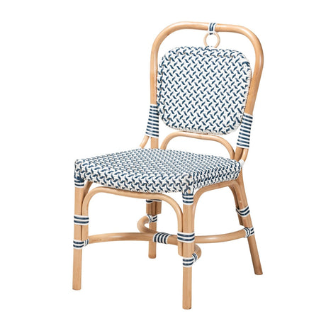 Contract furniture - Blue White Weaving Bistro Chair - www.oroatrade.com