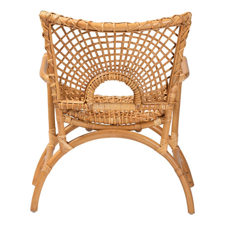 Modern European furniture - Curved Seat Rattan Accent Chair - www.oroa.com
