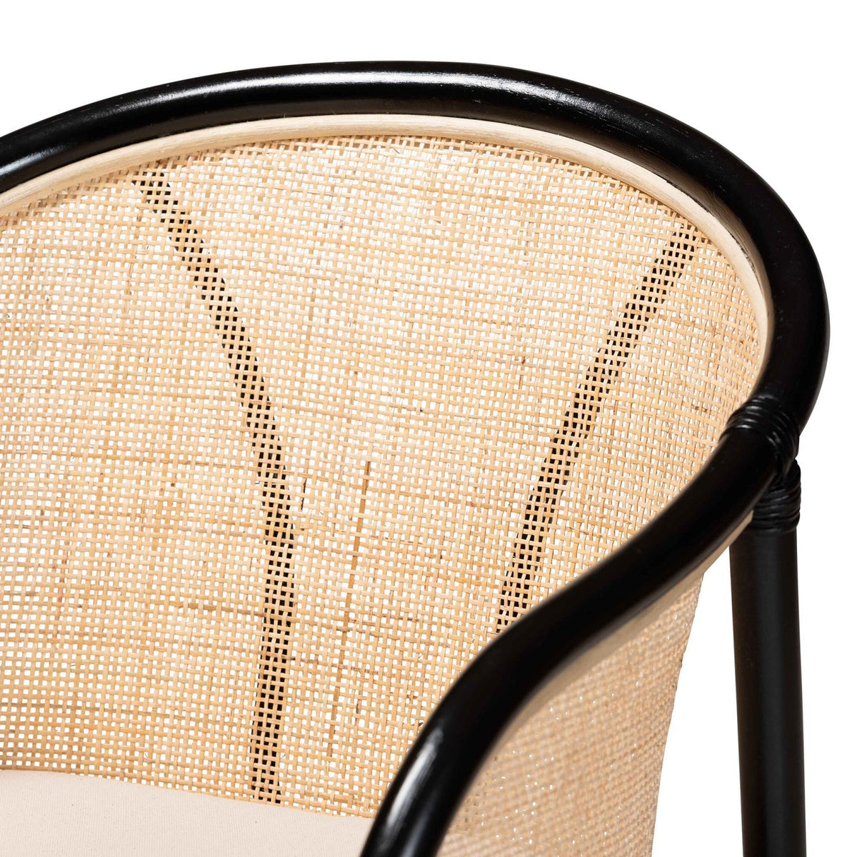 Modern European furniture - Black Framed Rattan Dining Chairs 2 - www.oroa.com
