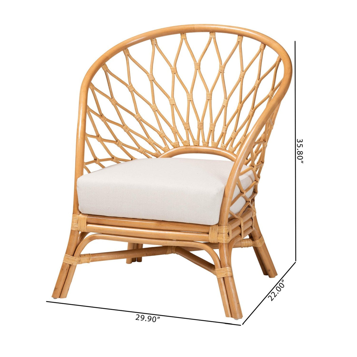 Modern European furniture - Rattan Sloped Accent Chair - www.oroa.com