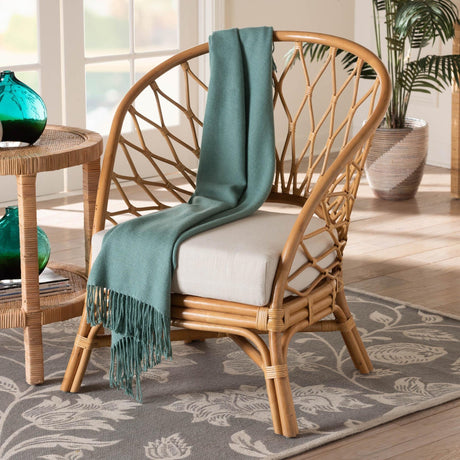 Modern European furniture - Rattan Sloped Accent Chair - www.oroa.com