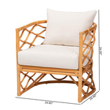 Modern European furniture - Curved Rattan Padded Accent Chair - www.oroa.com