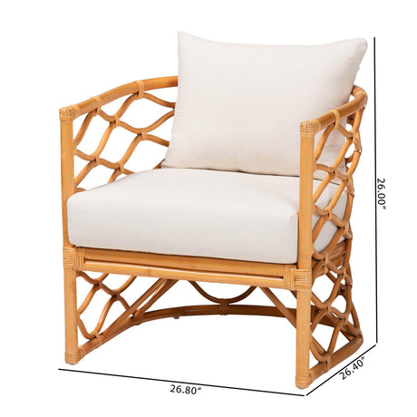 Modern European furniture - Curved Rattan Padded Accent Chair - www.oroa.com