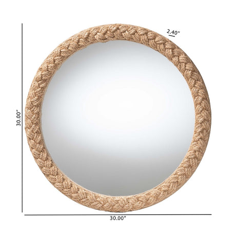 Modern European furniture - Braided Rope Round Accent Mirror - www.oroa.com