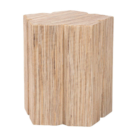 Modern European furniture - Grasscloth Flower Inspired End Table - www.oroa.com