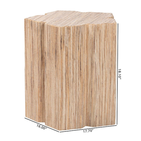 Modern European furniture - Grasscloth Flower Inspired End Table - www.oroa.com