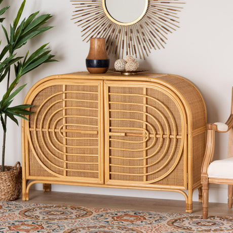 Modern European furniture - Natural Rattan 2 Door Sideboard - www.oroa.com