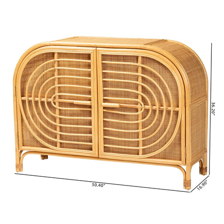 Modern European furniture - Natural Rattan 2 Door Sideboard - www.oroa.com