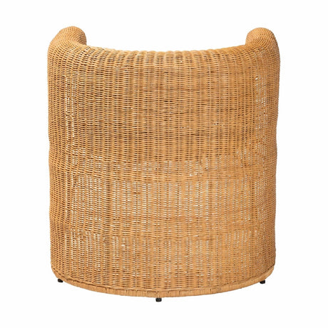 Modern European furniture - Handwoven Rattan Barrel Dining Chair - www.oroa.com