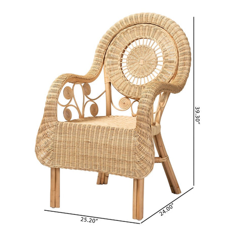 Modern European furniture - Curled Rattan Detail Accent Chair - www.oroa.com