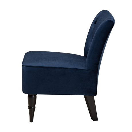 Modern European furniture - Tufted Blue Velvet Accent Chair - www.oroa.com