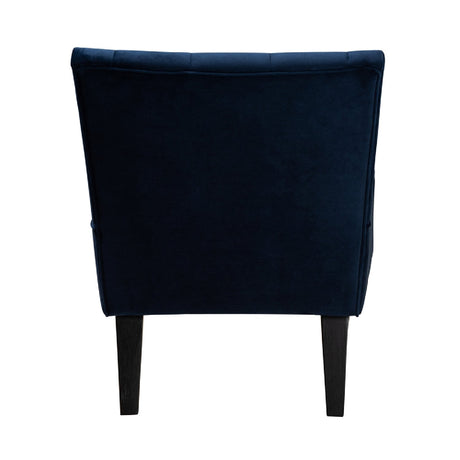 Modern European furniture - Tufted Blue Velvet Accent Chair - www.oroa.com