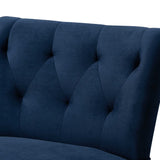 Modern European furniture - Tufted Blue Velvet Accent Chair - www.oroa.com