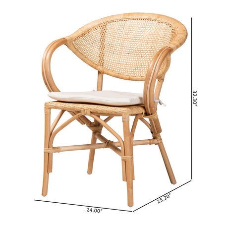 Modern European furniture - Natural Rattan Framed Dining Chair - www.oroa.com