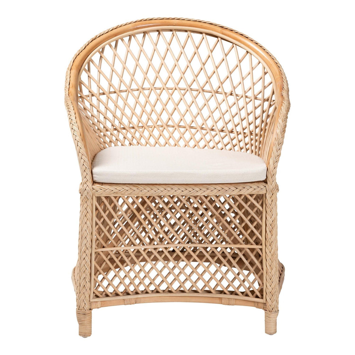 Modern European furniture - Braided Rattan Bohemian Accent Armchair - www.oroa.com