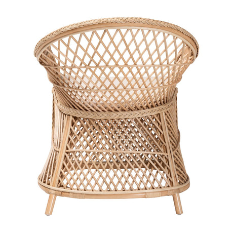 Modern European furniture - Braided Rattan Bohemian Accent Armchair - www.oroa.com