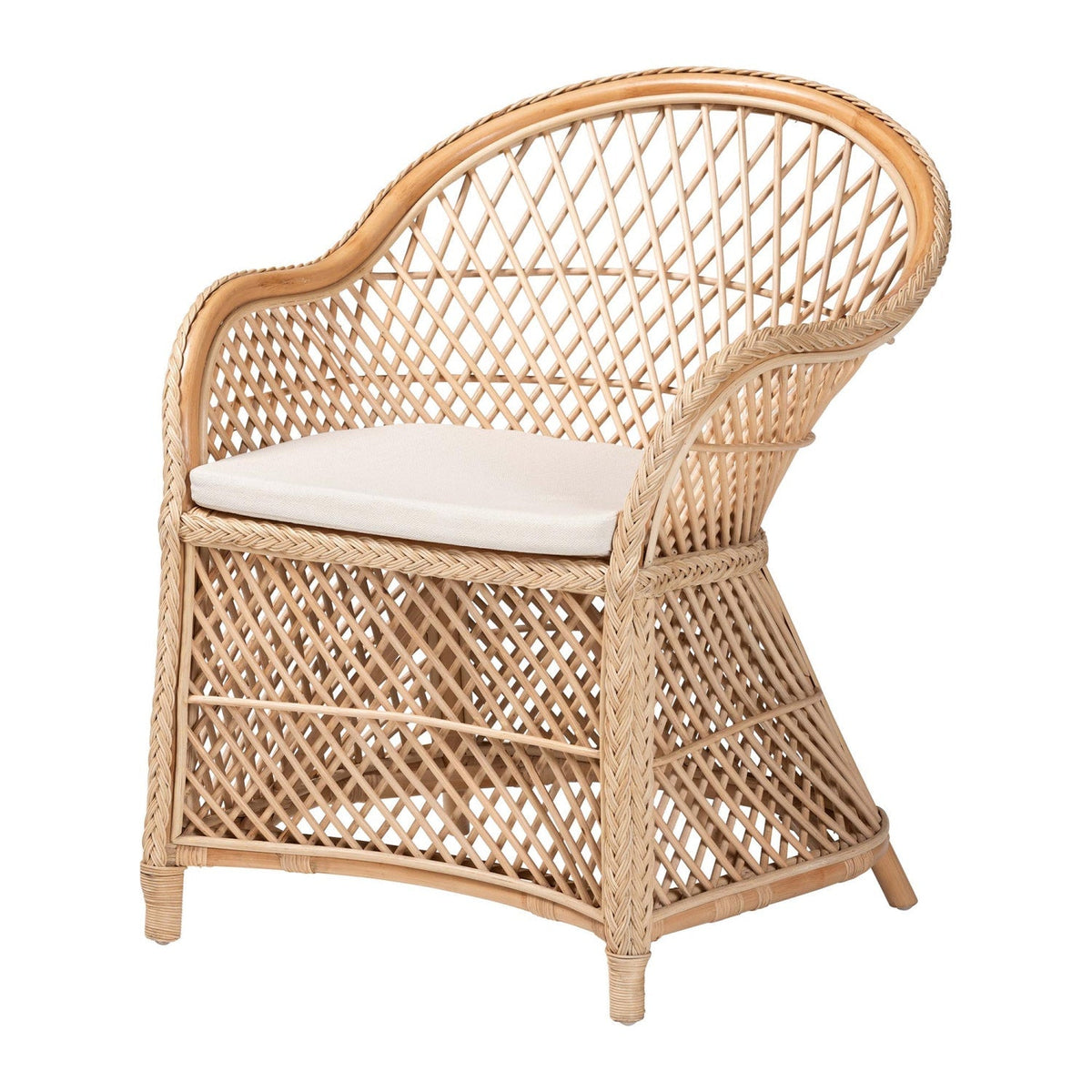 Modern European furniture - Braided Rattan Bohemian Accent Armchair - www.oroa.com