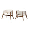 Modern European furniture - Walnut Framed Curve Accent Chairs 2 - www.oroa.com