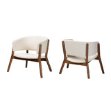 Modern European furniture - Walnut Framed Curve Accent Chairs 2 - www.oroa.com