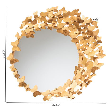 Hospitality furniture - Gold Butterfly Accent Wall Mirror - www.oroatrade.com