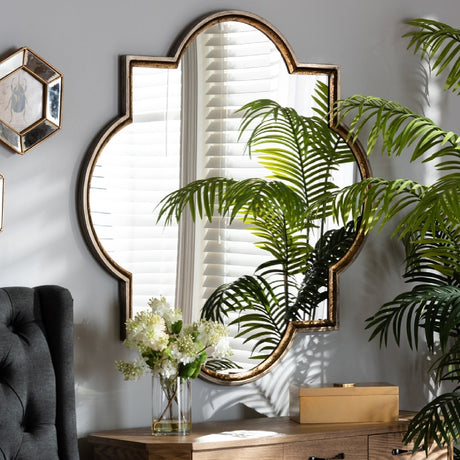 Hospitality furniture - Bronze Quatrefoil Accent Wall Mirror - www.oroatrade.com
