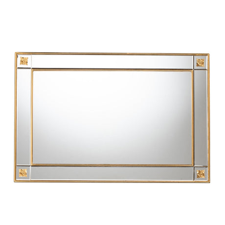 Hospitality furniture - Rectangular Gold Accent Wall Mirror - www.oroatrade.com