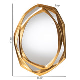 Hospitality furniture - Gold Geometric Abstract Accent Mirror - www.oroatrade.com
