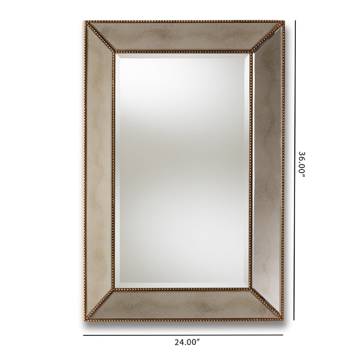 Modern European furniture - Gold Beaded Accent Wall Mirror - www.oroa.com