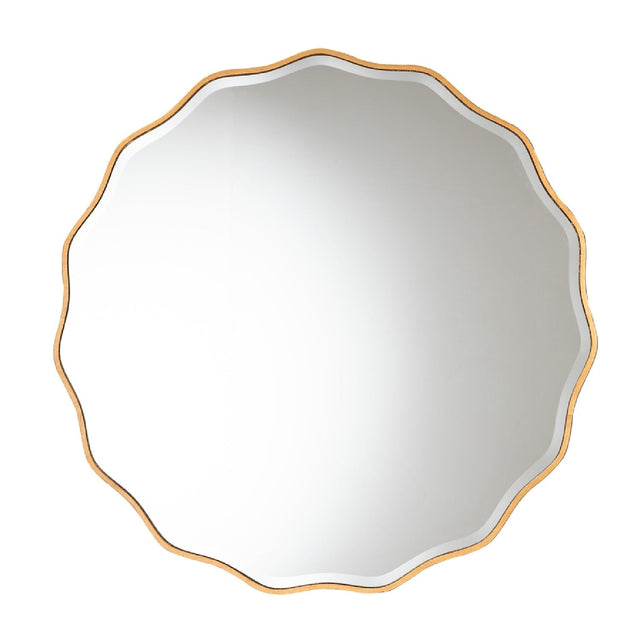 Hospitality furniture - Gold Scalloped Round Mirror - www.oroatrade.com