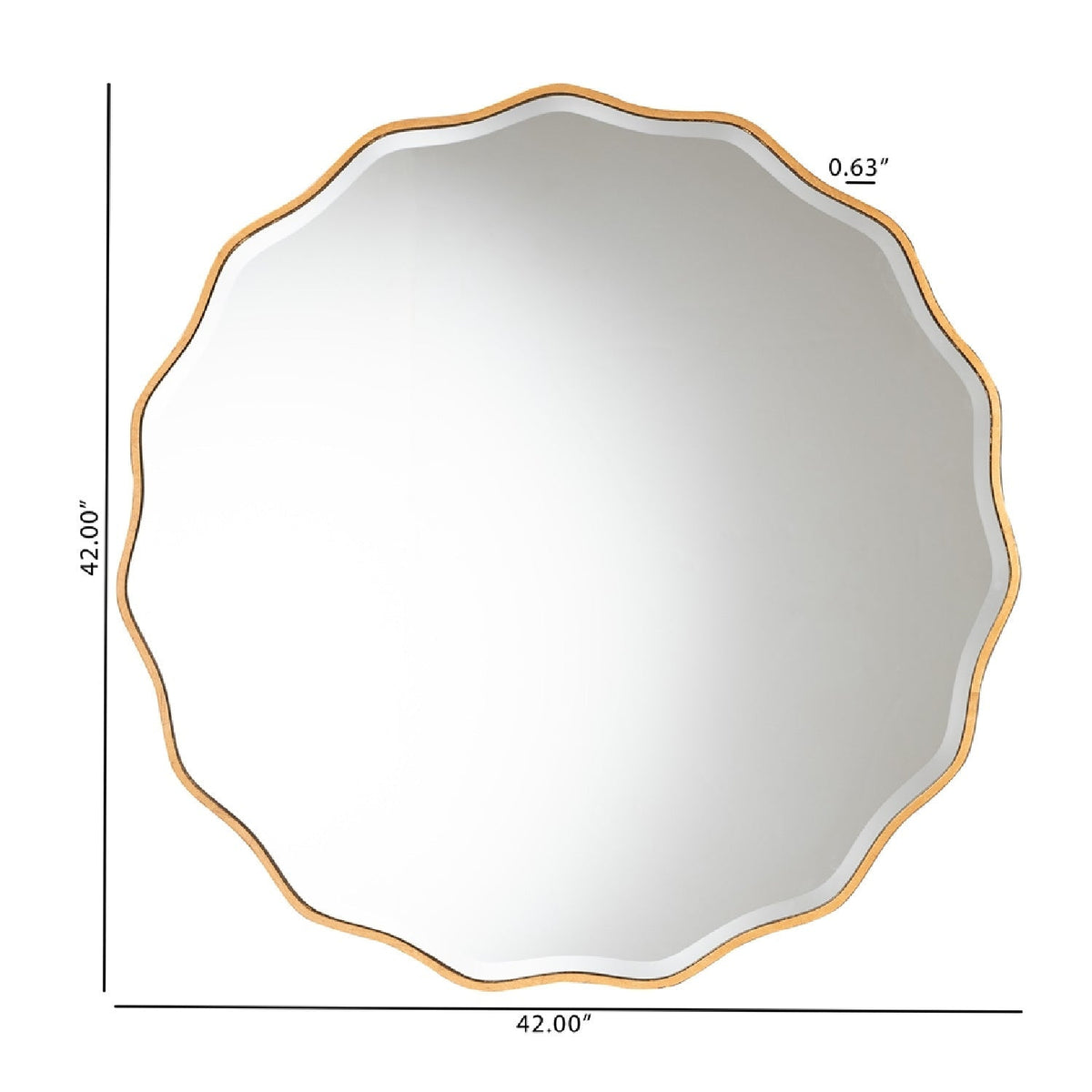 Hospitality furniture - Gold Scalloped Round Mirror - www.oroatrade.com