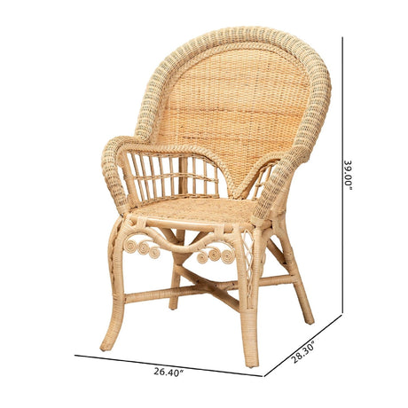 Modern European furniture - Woven Natural Rattan Accent Chair - www.oroa.com