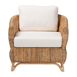 Modern European furniture -Cushioned Woven Seagrass Lounge Chair- www.oroa.com