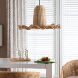 Modern European furniture - Scalloped Natural Rattan Pendant Lamp - www.oroa.com