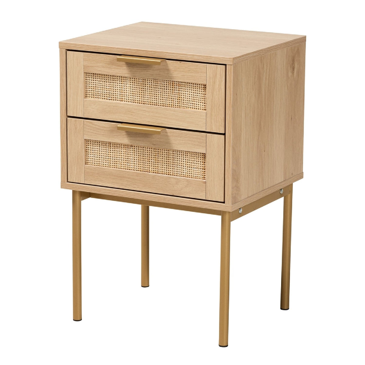 Modern European furniture - Japandi 2 Drawer End Table - www.oroa.com