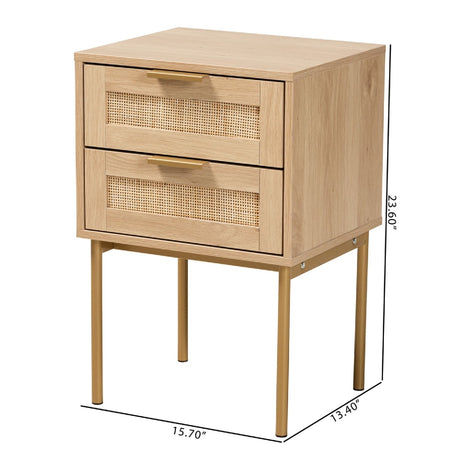 Modern European furniture - Japandi 2 Drawer End Table - www.oroa.com
