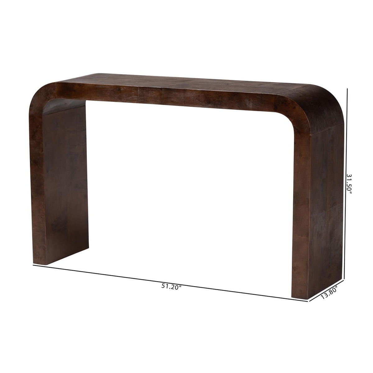 Modern European furniture - Burl Wood Waterfall Console Table - www.oroa.com