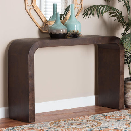 Modern European furniture - Burl Wood Waterfall Console Table - www.oroa.com