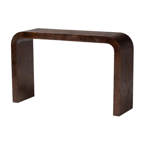 Modern European furniture - Burl Wood Waterfall Console Table - www.oroa.com