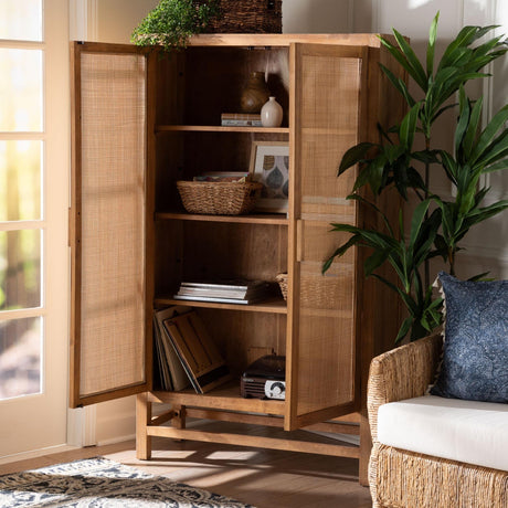 Modern European furniture - 2 Door Rattan Accent Cabinet - www.oroa.com