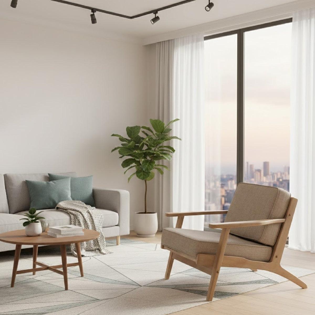 Modern European furniture - Oak Framed Lounge Chair - www.oroa.com
