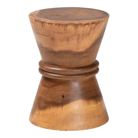 Modern European furniture - Suar Wood Hourglass Side Table - www.oroa.com